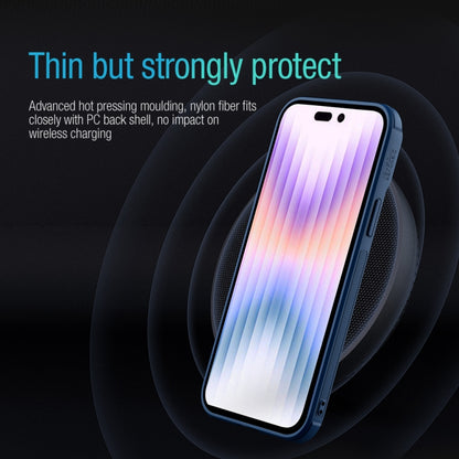 For iPhone 14 Pro NILLKIN 3D Textured Camshield PC + TPU Phone Case(Blue) - iPhone 14 Pro Cases by NILLKIN | Online Shopping UK | buy2fix