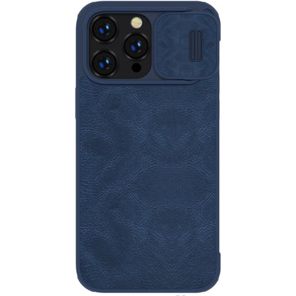 For iPhone 14 Pro Max NILLKIN QIN Series Pro Crazy Horse Texture Leather Case(Blue) - iPhone 14 Pro Max Cases by NILLKIN | Online Shopping UK | buy2fix