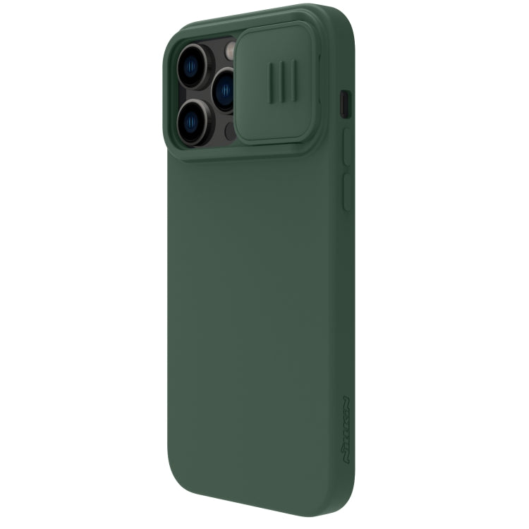 For iPhone 14 Pro Max NILLKIN CamShield Liquid Silicone Phone Case (Dark Green) - iPhone 14 Pro Max Cases by NILLKIN | Online Shopping UK | buy2fix