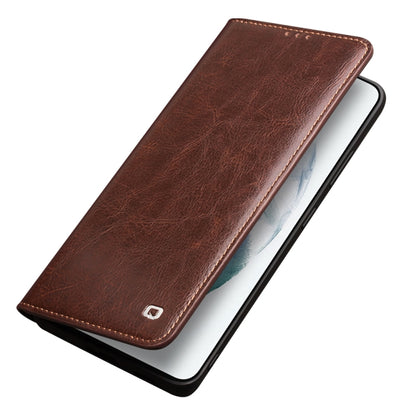 For Samsung Galaxy S21+ 5G QIALINO Genuine Leather Phone Case(Brown) - Galaxy S21+ 5G Cases by QIALINO | Online Shopping UK | buy2fix