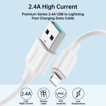 JOYROOM S-UL012A9 2.4A USB to 8 Pin Fast Charging Data Cable, Length:1m(Black) - Normal Style Cable by JOYROOM | Online Shopping UK | buy2fix