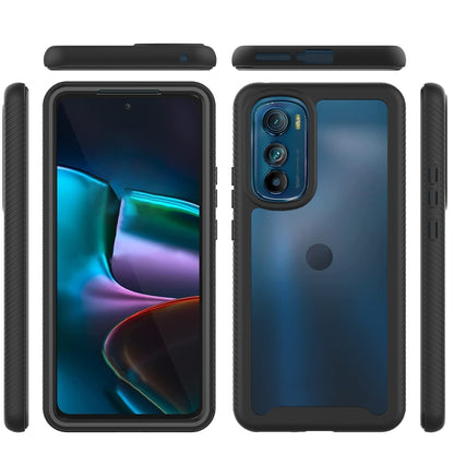 For Motorola Moto Edge 30 Starry Sky Solid Color TPU Clear PC Phone Case(Black) - Mobile Accessories by buy2fix | Online Shopping UK | buy2fix