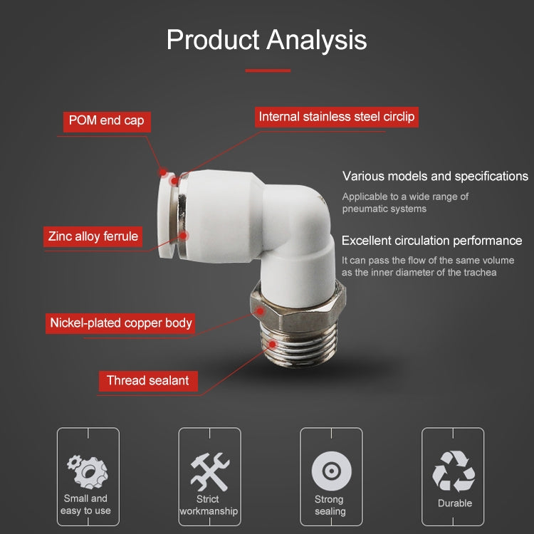 PL16-06 LAIZE PL Elbow Pneumatic Quick Fitting Connector -  by LAIZE | Online Shopping UK | buy2fix