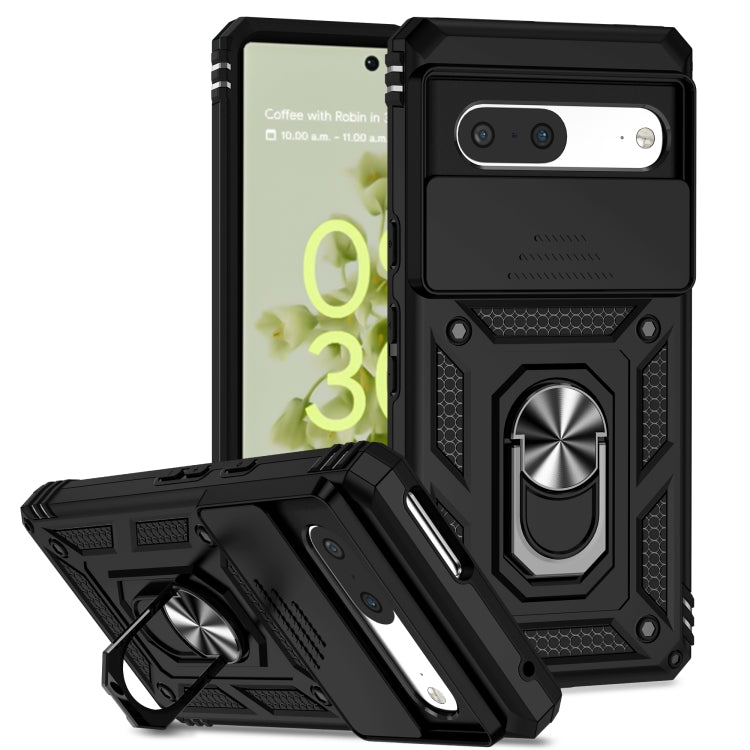 For Google Pixel 7 5G Sliding Camshield Holder Phone Case(Black) - Mobile Accessories by buy2fix | Online Shopping UK | buy2fix