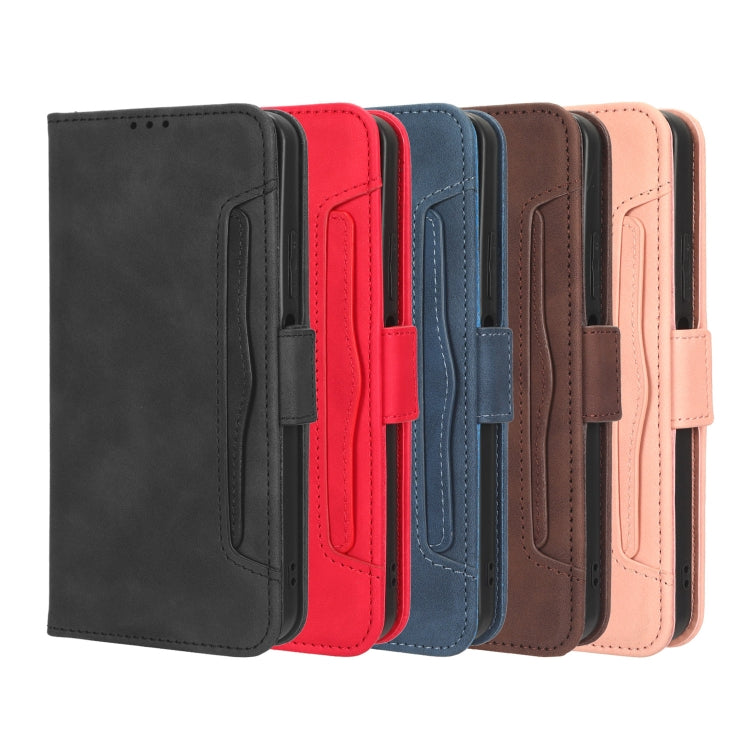 For T-Mobile REVVL 6 Pro 5G Skin Feel Calf Texture Card Slots Leather Phone Case(Black) - More Brand by buy2fix | Online Shopping UK | buy2fix