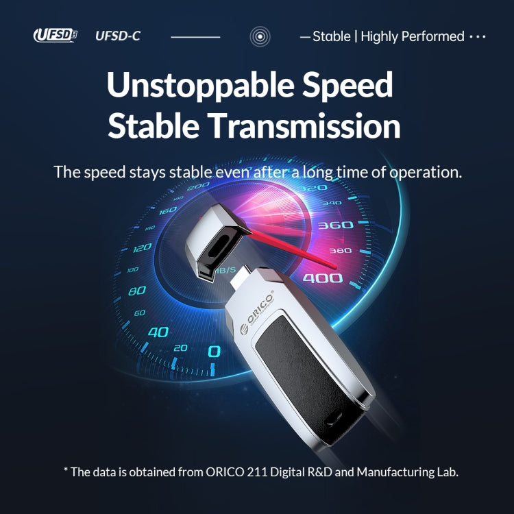 ORICO UFS Flash Drive, Read: 411MB/s, Write: 350MB/s, Memory:64GB, Port:USB-A(Silver) - USB Flash Drives by ORICO | Online Shopping UK | buy2fix