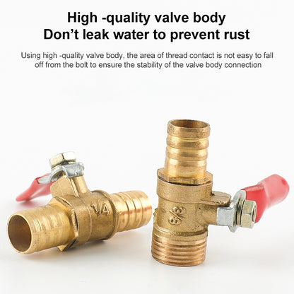 LAIZE Pneumatic Hose Barb Brass Shutoff Ball Valve, Specification:6mm - Valve Series by LAIZE | Online Shopping UK | buy2fix