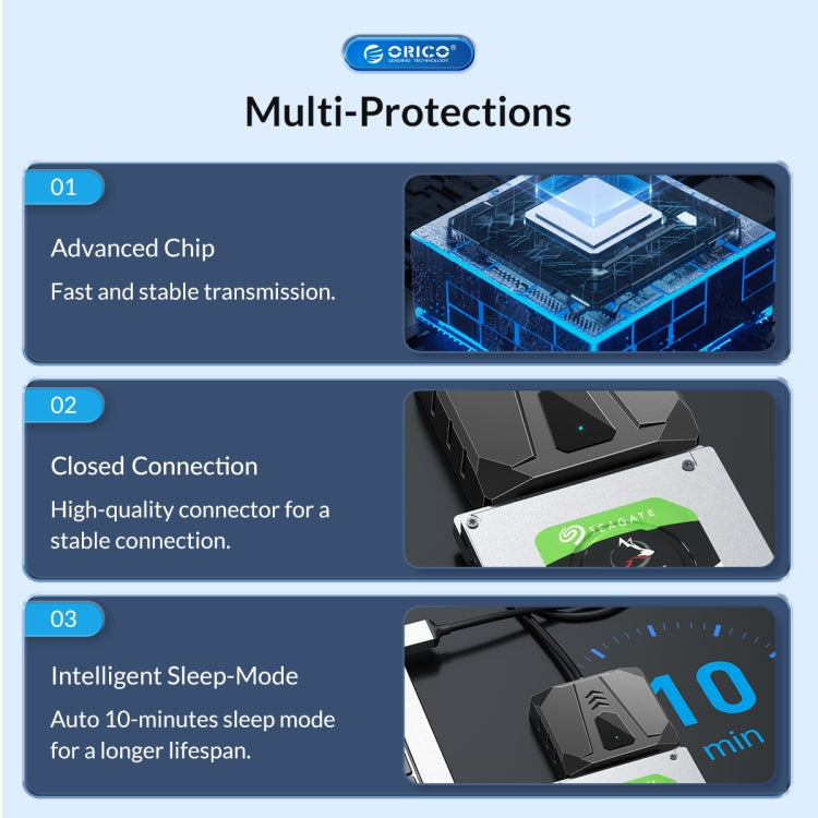 ORICO UTS2 USB 3.0 2.5-inch SATA HDD Adapter, Cable Length:0.3m - USB to IDE / SATA by ORICO | Online Shopping UK | buy2fix