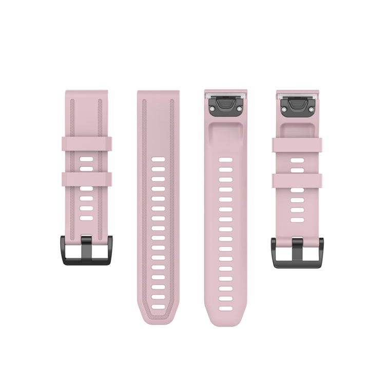 For Garmin Fenix 6S 20mm Quick Release Official Texture Wrist Strap Watchband with Plastic Button(Rose Pink) - Smart Wear by buy2fix | Online Shopping UK | buy2fix