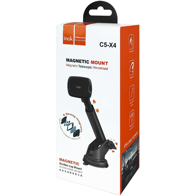 IMAK C5-X4 Telescopic Rod Magnetic Car Holder(Black) - In Car by imak | Online Shopping UK | buy2fix
