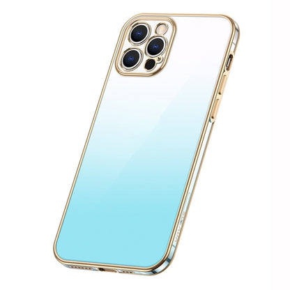 For iPhone 14 Pro Max SULADA Iridescence Series Plating Transparent Gradient Phone Case(Blue) - iPhone 14 Pro Max Cases by SULADA | Online Shopping UK | buy2fix