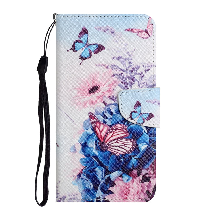 For Xiaomi Redmi A1 Colored Drawing Pattern Leather Phone Case(Purple Butterfly) - Xiaomi Cases by buy2fix | Online Shopping UK | buy2fix