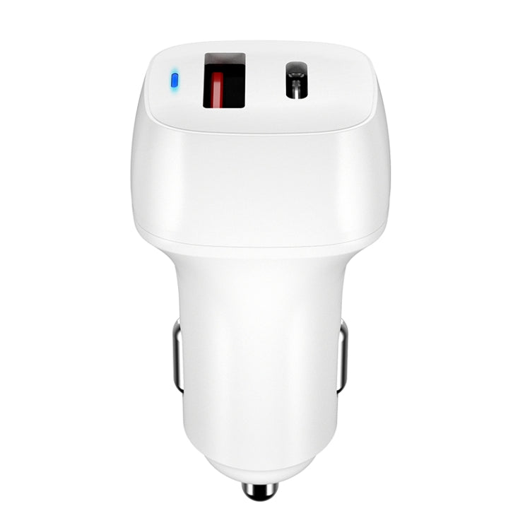 ACC-578 33W USB-C/Type-C+USB Fast Charge Car Charger(White) - In Car by buy2fix | Online Shopping UK | buy2fix