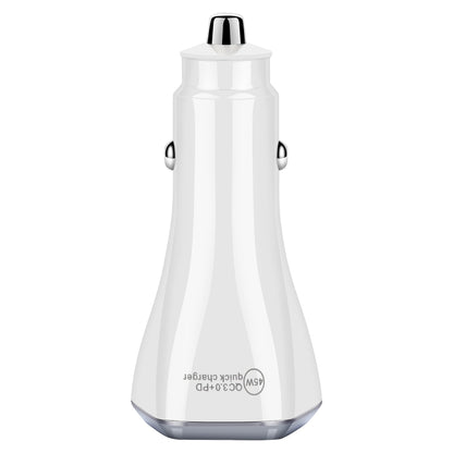 ACC-319PD 45W USB+Dual Type-C Fast Charge Car Charger(White) - In Car by buy2fix | Online Shopping UK | buy2fix