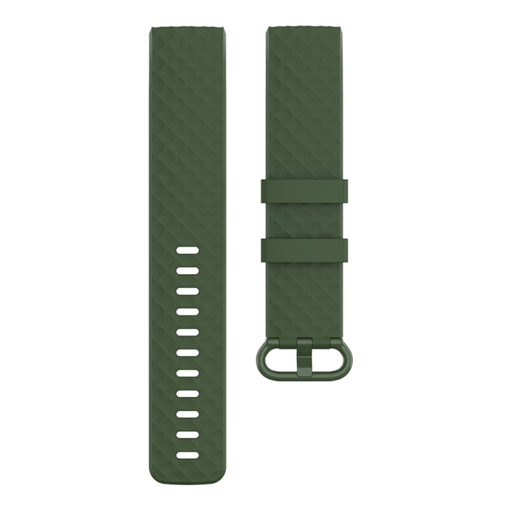 Color Buckle TPU Wrist Strap Watch Band for Fitbit Charge 4 / Charge 3 / Charge 3 SE, Size: L(Olive Green) - Smart Wear by buy2fix | Online Shopping UK | buy2fix