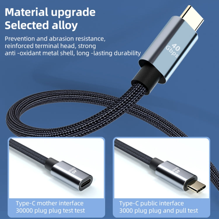 USB4.0 40Gbps Type-C Male to Female Extension Cable, Length:0.8m - Computer & Networking by buy2fix | Online Shopping UK | buy2fix