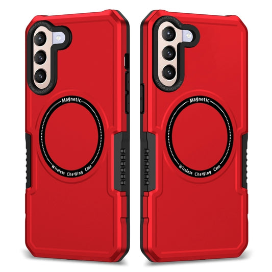 For Samsung Galaxy S21+ 5G MagSafe Shockproof Armor Phone Case(Red) - Galaxy S21+ 5G Cases by buy2fix | Online Shopping UK | buy2fix