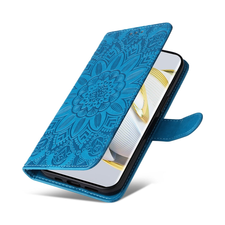 For Huawei nova 10 Embossed Sunflower Leather Phone Case(Blue) - Huawei Cases by buy2fix | Online Shopping UK | buy2fix