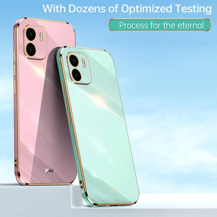 For Xiaomi Redmi A1 4G XINLI Straight Edge 6D Electroplate TPU Phone Case(Mint Green) - Xiaomi Cases by buy2fix | Online Shopping UK | buy2fix