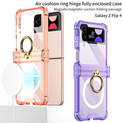 For Samsung Galaxy Z Flip4 GKK MagSafe Airbag Hinge Shockproof Phone Case with Ring Holder(Black) - Galaxy Z Flip4 5G Cases by GKK | Online Shopping UK | buy2fix