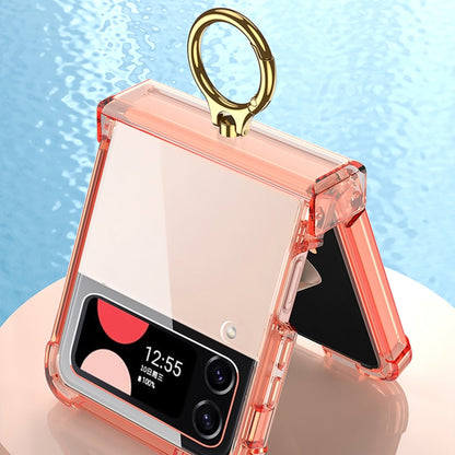 For Samsung Galaxy Z Flip4 GKK Airbag Hinge Shockproof Phone Case with Ring Holder(Orange) - Galaxy Z Flip4 5G Cases by GKK | Online Shopping UK | buy2fix