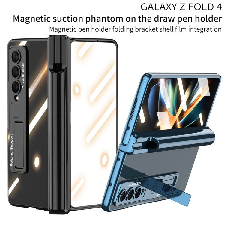 For Samsung Galaxy Z Fold4 GKK Magnetic Fold Hinge Shockproof Phone Case with Pen Slots(Silver) - Galaxy Z Fold4 5G Cases by GKK | Online Shopping UK | buy2fix