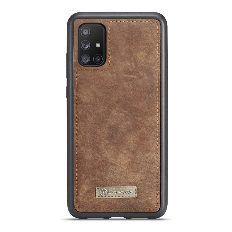 For Galaxy A71 CaseMe Detachable Multifunctional Horizontal Flip Leather Case, with Card Slot & Holder & Zipper Wallet & Photo Frame(Brown) - Galaxy Phone Cases by CaseMe | Online Shopping UK | buy2fix