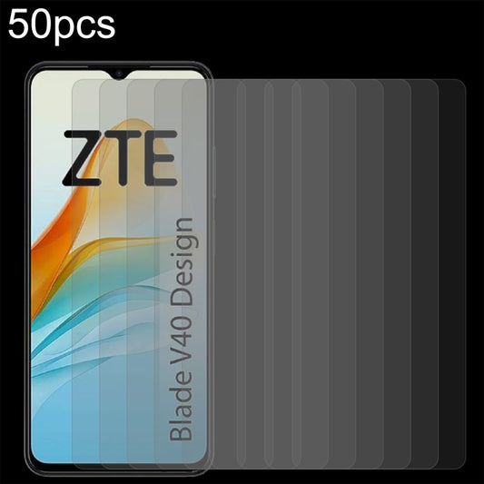 For ZTE Blade V40 Design 50pcs 0.26mm 9H 2.5D Tempered Glass Film - ZTE Tempered Glass by buy2fix | Online Shopping UK | buy2fix