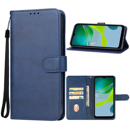 For Motorola Moto E13 Leather Phone Case(Blue) - Motorola Cases by buy2fix | Online Shopping UK | buy2fix