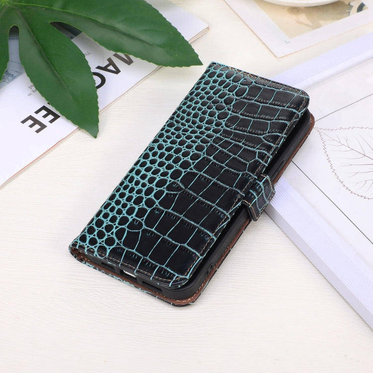 For OnePlus Nord CE 3 Lite Crocodile Top Layer Cowhide RFID Leather Phone Case(Green) - OnePlus Cases by buy2fix | Online Shopping UK | buy2fix