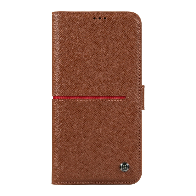 For iPhone 14 Pro Max GEBEI Top-grain Horizontal Flip Leather Phone Case(Brown) - iPhone 14 Pro Max Cases by GEBEI | Online Shopping UK | buy2fix