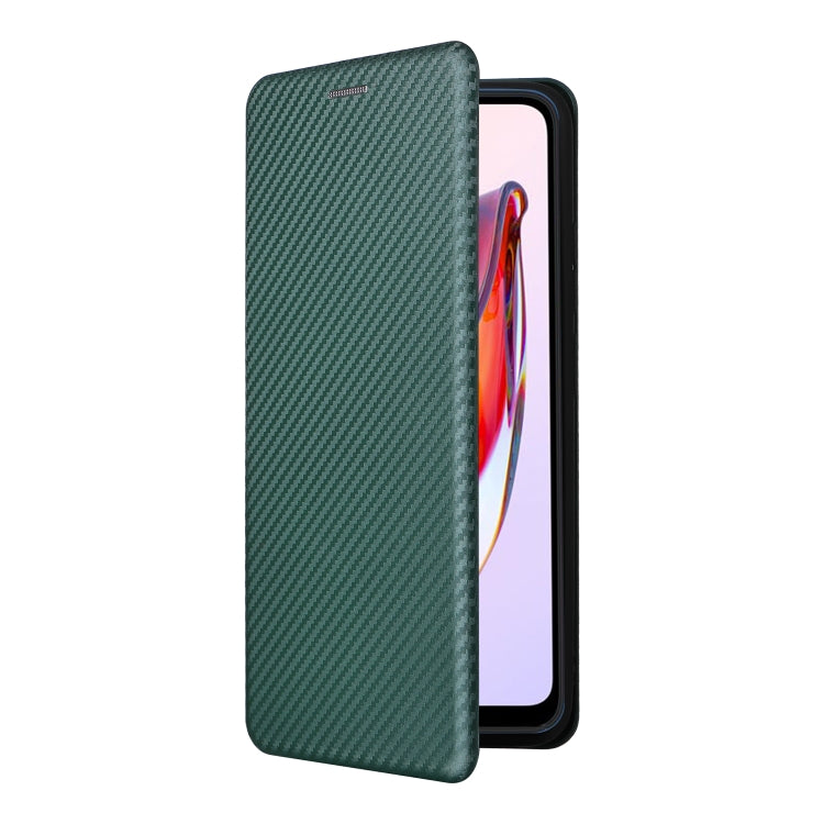 For Xiaomi Redmi 12C Carbon Fiber Texture Flip Leather Phone Case(Green) - Xiaomi Cases by buy2fix | Online Shopping UK | buy2fix