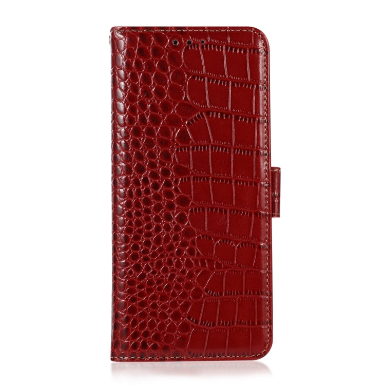 For Honor X7a 4G Crocodile Top Layer Cowhide Leather Phone Case(Red) - Honor Cases by buy2fix | Online Shopping UK | buy2fix