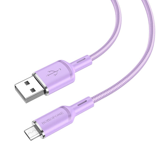 Borofone BX90 USB to Micro USB Cyber 2.4A Charging Data Cable, Length:1m(Purple) -  by Borofone | Online Shopping UK | buy2fix