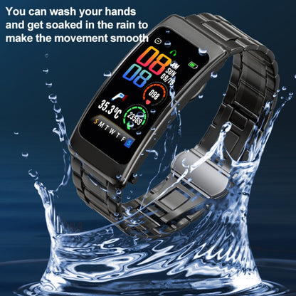 K20 1.14 inch Leather Band Earphone Detachable Life Waterproof Smart Watch Support Bluetooth Call(Black) - Smart Wear by buy2fix | Online Shopping UK | buy2fix