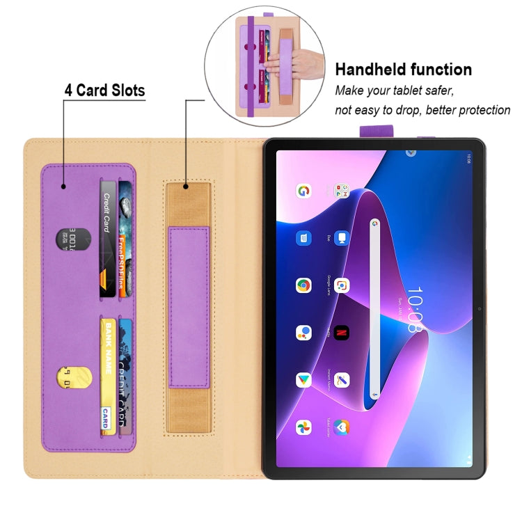 For Lenovo Tab P11 Pro Gen2 11.2 2022 TB132/138 Embossed Front Stand Leather Smart Tablet Case(Purple) - For Lenovo by buy2fix | Online Shopping UK | buy2fix