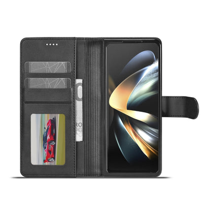 For Samsung Galaxy Z Fold5 5G LC.IMEEKE Calf Texture Leather Phone Case(Black) - Galaxy Z Fold5 Cases by LC.IMEEKE | Online Shopping UK | buy2fix