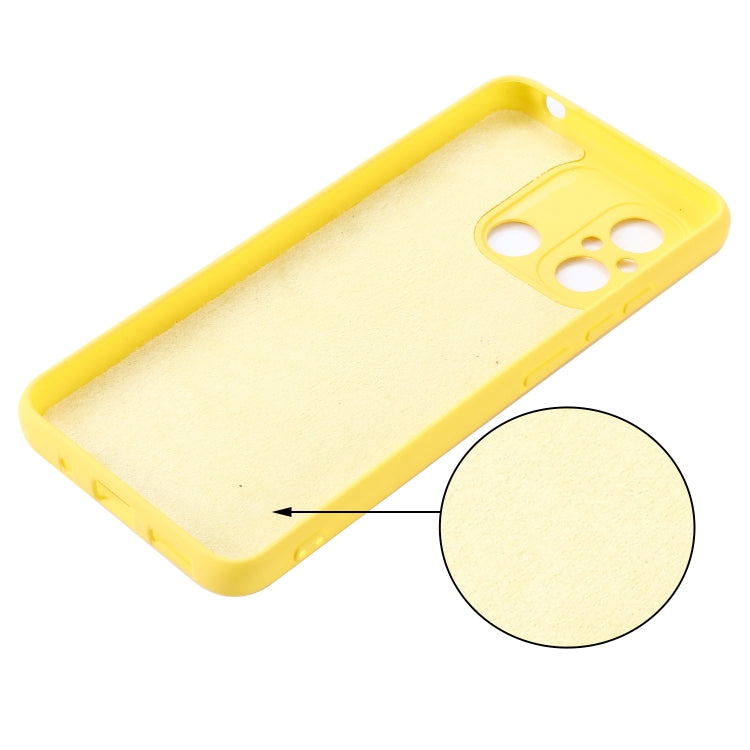 For Xiaomi Redmi 12C / 11A / Poco C55 Pure Color Liquid Silicone Shockproof Phone Case(Yellow) - Xiaomi Cases by buy2fix | Online Shopping UK | buy2fix