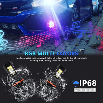 EV23 1 Pair 9006 HB4 60W / 15000LM / DC 9-16V IP68 Waterproof Car RGB Fog Light - In Car by buy2fix | Online Shopping UK | buy2fix