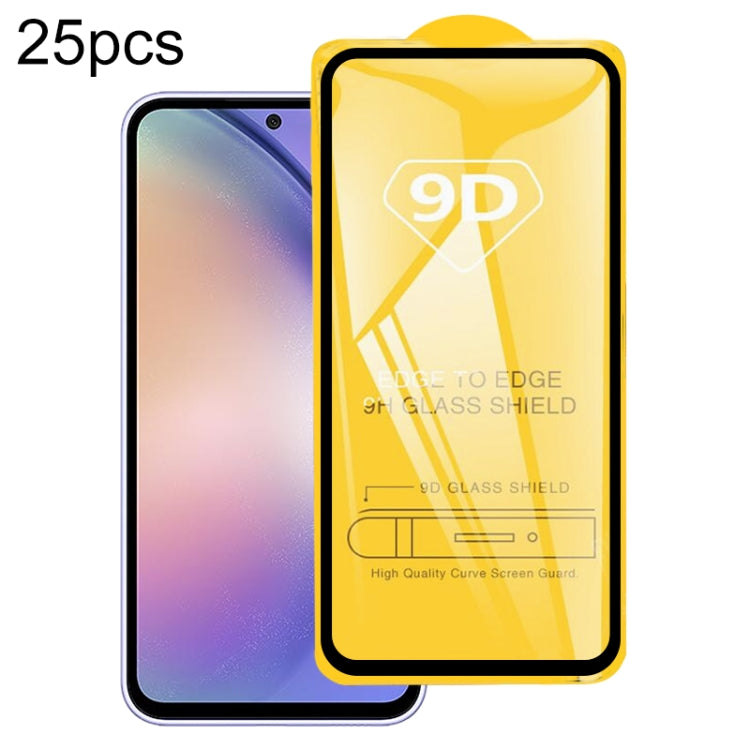 For Samsung Galaxy A54 25pcs 9D Full Glue Full Screen Tempered Glass Film - Galaxy Tempered Glass by buy2fix | Online Shopping UK | buy2fix