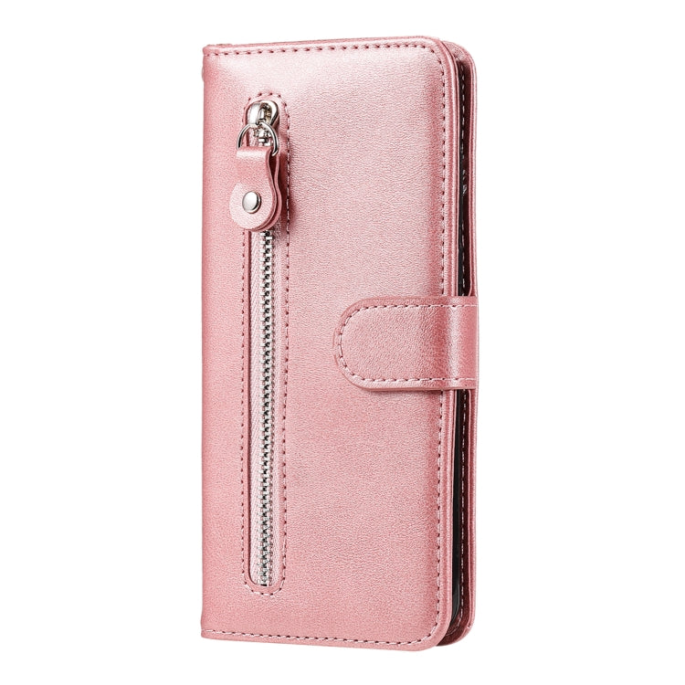 For Xiaomi Redmi 11A 4G/12C Calf Texture Zipper Leather Phone Case(Rose Gold) - Xiaomi Cases by buy2fix | Online Shopping UK | buy2fix