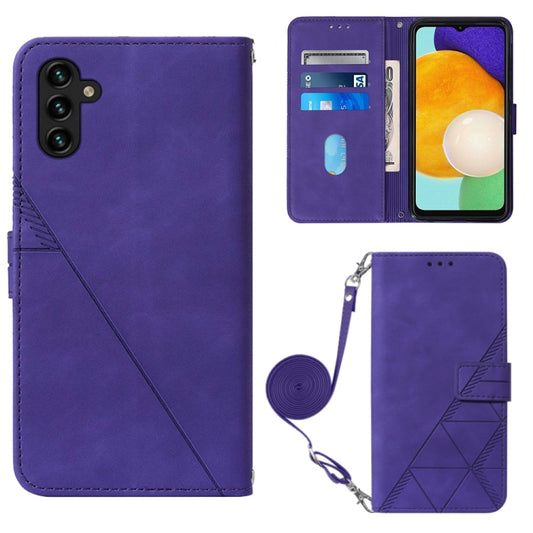 For Samsung Galaxy A34 5G Crossbody 3D Embossed Flip Leather Phone Case(Purple) - Galaxy Phone Cases by buy2fix | Online Shopping UK | buy2fix