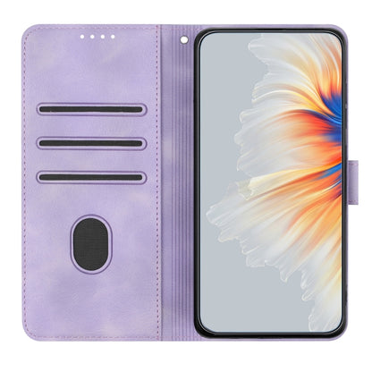 For Samsung Galaxy A14 5G Heart Pattern Skin Feel Leather Phone Case(Purple) - Galaxy Phone Cases by buy2fix | Online Shopping UK | buy2fix