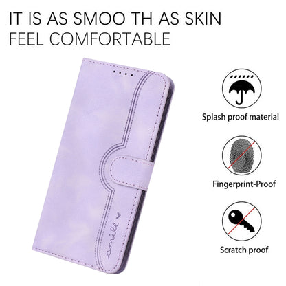 For Samsung Galaxy A14 5G Heart Pattern Skin Feel Leather Phone Case(Purple) - Galaxy Phone Cases by buy2fix | Online Shopping UK | buy2fix