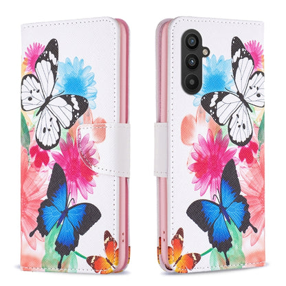 For Samsung Galaxy A24 4G Colored Drawing Pattern Leather Phone Case(Butterflies) - Galaxy Phone Cases by buy2fix | Online Shopping UK | buy2fix