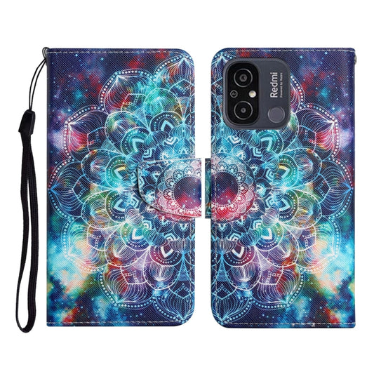 For Xiaomi Redmi 12C Colored Drawing Pattern Flip Leather Phone Case(Star Mandala) - Xiaomi Cases by buy2fix | Online Shopping UK | buy2fix