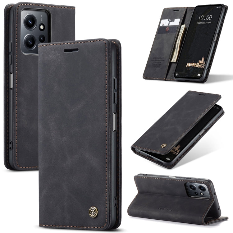 For Xiaomi Redmi Note 12 4G Global CaseMe 013 Multifunctional Horizontal Flip Leather Phone Case(Black) - Xiaomi Cases by CaseMe | Online Shopping UK | buy2fix