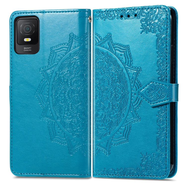 For TCL 403 Mandala Flower Embossed Leather Phone Case(Blue) - More Brand by buy2fix | Online Shopping UK | buy2fix