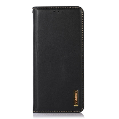 For Motorola Moto G Power 2023 KHAZNEH Nappa Top Layer Cowhide Leather Phone Case(Black) - Motorola Cases by buy2fix | Online Shopping UK | buy2fix