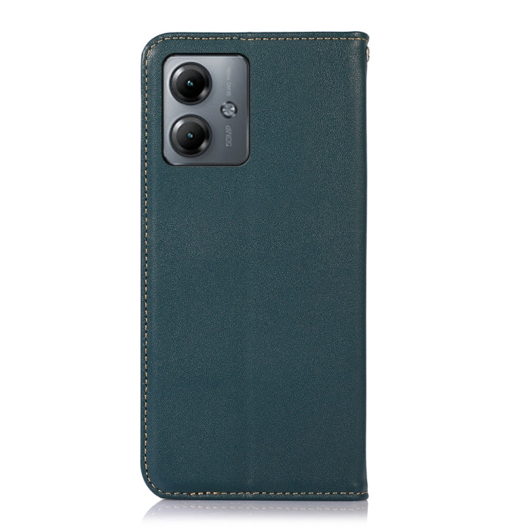 For Motorola Moto G14 4G KHAZNEH Nappa Top Layer Cowhide Leather Phone Case(Green) - Motorola Cases by buy2fix | Online Shopping UK | buy2fix